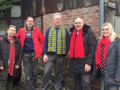 Freuen sich sehr darüber, dass es auch in diesem Jahr in Wald wieder ein Bürgerfest geben wird: v.li. Marina Dobbert, Manfred Ackermann, Manfred „Enno“ Hahn, Ingo Schäfer und Svenja Schäfer. (Foto: © SPD Solingen)