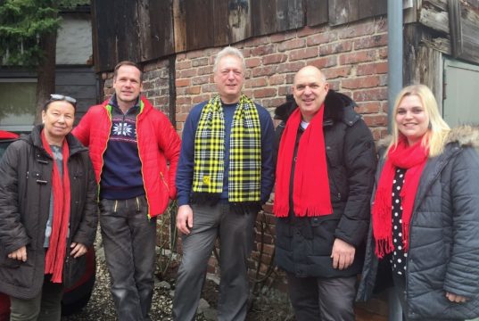 Freuen sich sehr darüber, dass es auch in diesem Jahr in Wald wieder ein Bürgerfest geben wird: v.li. Marina Dobbert, Manfred Ackermann, Manfred „Enno“ Hahn, Ingo Schäfer und Svenja Schäfer. (Foto: © SPD Solingen)