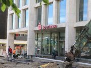 Die neue Hauptstelle der Stadt-Sparkasse Solingen am Neumarkt wird am 16. Juni eröffnet. (Foto: © Bastian Glumm)