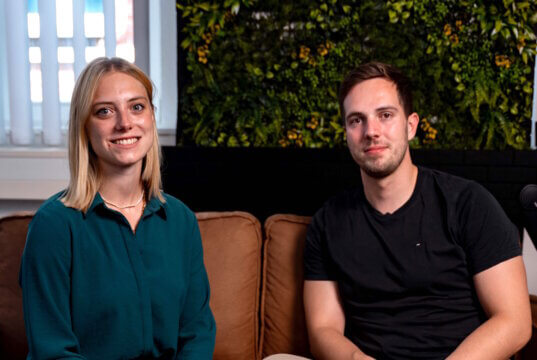 Svenja und Philipp Hardy haben mit ELDRON eine Softwareplattform für Drohneneinsätze bei Feuerwehren und anderen Einsatzorganisationen entwickelt. (Foto: © Daniel Ruesseler)
