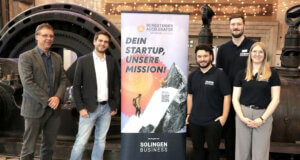 Am Mittwoch fand im Gründer- und Technologiezentrum die Startup UnKonferenz statt: v.l. Daniel Wieneke, Paul Höller, Phil Derichs, Marius Borkenhagen und Franziska Schurr. (Foto: © Bastian Glumm)